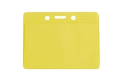Yellow Horizontal Vinyl Badge Holder Credit/Data Card Size (QTY 100)
