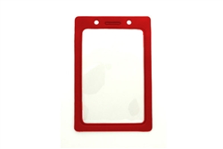 Red Vertical Vinyl Color-Frame Badge Holder Credit/Data Card Size (QTY 100)