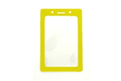 Yellow Vertical Vinyl Color-Frame Badge Holder Credit/Data Card Size (QTY 100)