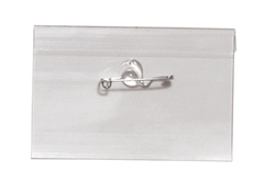 Clear Rigid Vinyl Name Tag Holder W/ Nickel Plated Steel Pin - 2 1/4" X 3 1/2" (QTY 100)