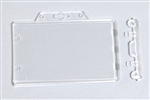 Clear Horizontal Permanent Locking Plastic Card Holder (QTY 100)