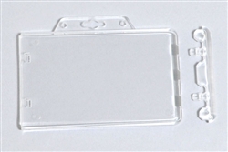 Clear Horizontal Permanent Locking Plastic Card Holder (QTY 100)