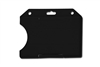 Black Horizontal Open-face Rigid Plastic Card Holder  (QTY 100)