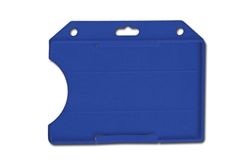 Blue Horizontal Open-face Rigid Plastic Card Holder  (QTY 100)