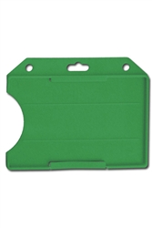 Green Horizontal Open-face Rigid Plastic Card Holder (QTY 500)
