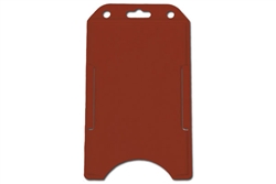 Red Vertical Open-face Rigid Plastic Card Holder (QTY 100)