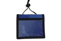 Blue 3-pocket Credential Wallet W/ Adjustable Neck Cord (QTY 100)