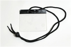 Black Gov't/military Size Horizontal Vinyl Color-bar Badge Holder W/ Neck Cord (QTY 100)