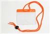 Orange Gov't/military Size Horizontal Vinyl Color-bar Badge Holder W/ Neck Cord (QTY 100)