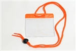 Orange Gov't/military Size Horizontal Vinyl Color-bar Badge Holder W/ Neck Cord (QTY 100)