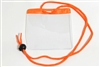 Orange Extra Large Size Horizontal Vinyl Color-bar Badge Holder W/ Neck Cord (QTY 100)
