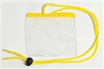 Yellow Extra Large Size Horizontal Vinyl Color-bar Badge Holder W/ Neck Cord (QTY 100)