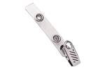 Clear Vinyl Strap Clip w/1-Hole Ribbed Face NPS Clip (100 QTY)