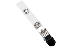 Clear Vinyl Strap Clip w/NPS Knurled Grip Clip, Black Cap (100 QTY)