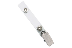 Clear Vinyl Strap Clip w/Permanent Snap and Embossed "U" Clip (100 QTY)