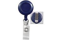 Blue Badge Reel W/ Reinforced Vinyl Strap & Belt Clip (QTY 100)