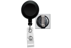 Black Badge Reel W/ Clear Vinyl Strap & Belt Clip (QTY 100)