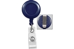 Blue Badge Reel with Clear Vinyl Strap & Belt Clip (QTY 100)