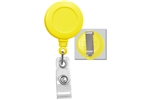 Yellow Badge Reel with Clear Vinyl Strap & Belt Clip (QTY 100)