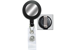 Black Badge Reel with Silver Sticker, Reinforced Vinyl Strap & Belt Clip (QTY 100)