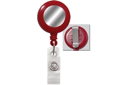 Red Badge Reel with Silver Sticker, Reinforced Vinyl Strap & Belt Clip (QTY 100)