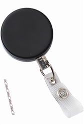 Black /Chrome Heavy-Duty badge Reel with Link Chain Reinforced Vinyl Strap & Belt Clip (QTY 100)