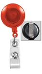 Translucent Orange Badge Reel with Quick Lock And Release Button , Reinforced Vinyl Strap & Slide Type Belt Clip (QTY 100)