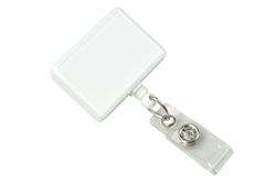 White Rectangle Badge Reel (QTY 100)