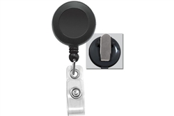 Black Badge Reel with Clear Vinyl Strap & Spring Clip (QTY 100)