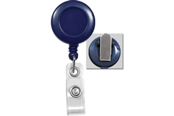 Blue Badge Reel with Clear Vinyl Strap & Spring Clip (QTY 100)