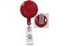 Red Badge Reel with Clear Vinyl Strap & Spring Clip (QTY 100)
