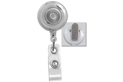 Translucent Clear Badge Reel with Clear Vinyl Strap & Spring Clip (QTY 100)