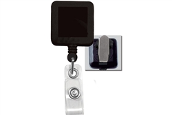 Black  Badge Reel with Clear Vinyl Strap & Spring Clip (QTY 100)