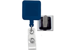 Blue Badge Reel W/ Clear Vinyl Strap & Spring Clip (QTY 100)