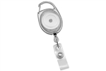 Translucent Clear Carabiner Badge Reel with Clear Vinyl Strap (QTY 100)