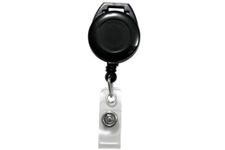 Black Lanyard Badge Reel with Clear Vinyl Strap (QTY 100)