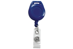 Royal Blue Badge Reel W/ Clear Vinyl Strap (QTY 100)