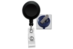 Black Badge Reel with Clear Vinyl Strap & Swivel Spring Clip (QTY 100)