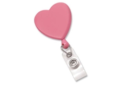 Pink Heart Shaped Badge Reel (QTY 100)
