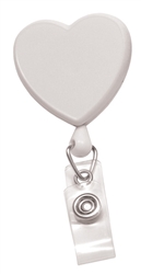 White Badge Reel with Clear Vinyl Strap &  Swivel Spring Clip   (QTY 100)