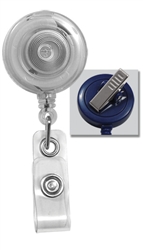 Translucent Clear Badge Reel with Clear Vinyl Strap & Swivel Spring Clip (QTY 100)