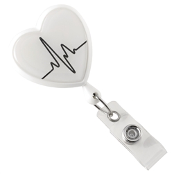 White EKG Themed Heart Shaped Reel (QTY 100)