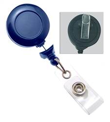 Royal Blue Badge Reel with Clear Vinyl Strap & Swivel Spring Clip  (QTY 100)