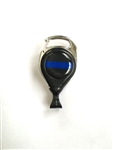 Thin Blue Line Carabiner Badge Reel