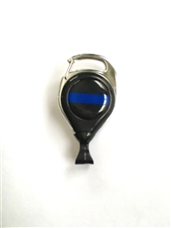 Thin Blue Line Carabiner Badge Reel