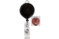 Black Badge Reel W/ Clear Vinyl Strap & Belt Clip (QTY 100)