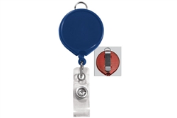 Blue Badge Reel with Clear Vinyl Strap & Belt Clip (QTY 100)