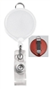 White Badge Reel W/ Clear Vinyl Strap & Belt Clip (QTY 100)