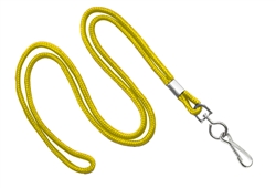 Yellow Round 1/8" Standard Lanyard W/ Nickel Plated Steel Swivel Hook (100 Quantity)