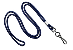 Navy Blue 1/8" Standard Lanyard W/ Black-oxidized Swivel Hook (100 Quantity) 2135-3073